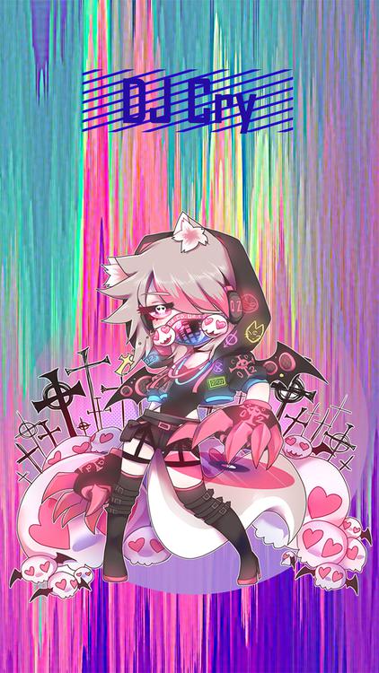 Gacha Life DJ Units Cyan wallpaper