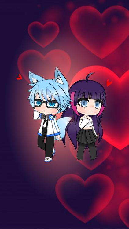 Gacha Life Rose Pink Blue wallpaper