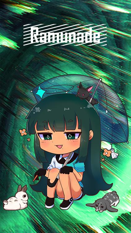 Gacha Life Wind Units Cyan wallpaper