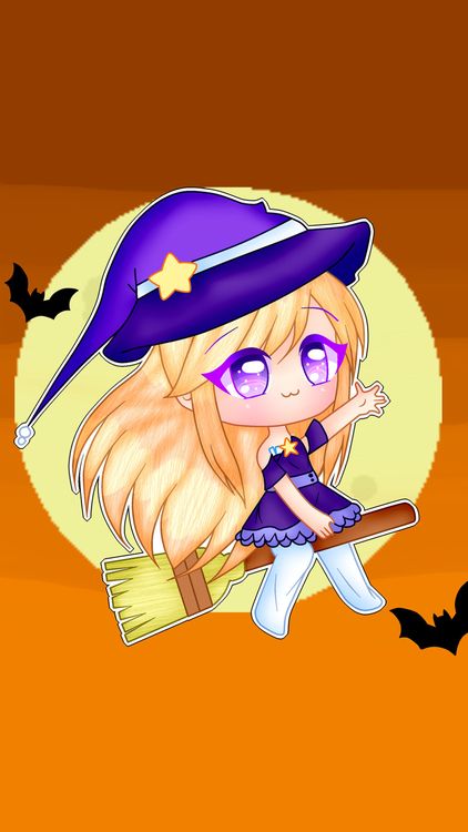 Gacha Life Halloween Gacha Orange wallpaper