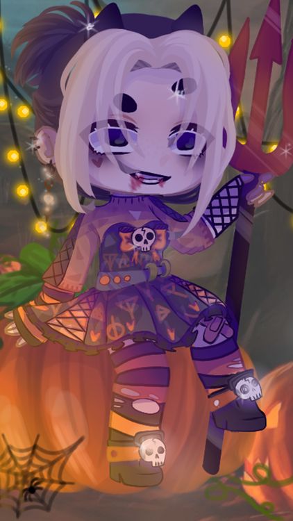 Gacha Life Halloween Gacha Gray wallpaper