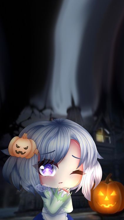 Gacha Life Halloween Gacha Black wallpaper