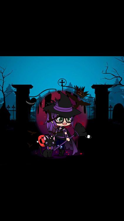 Gacha Life Halloween Gacha Black wallpaper