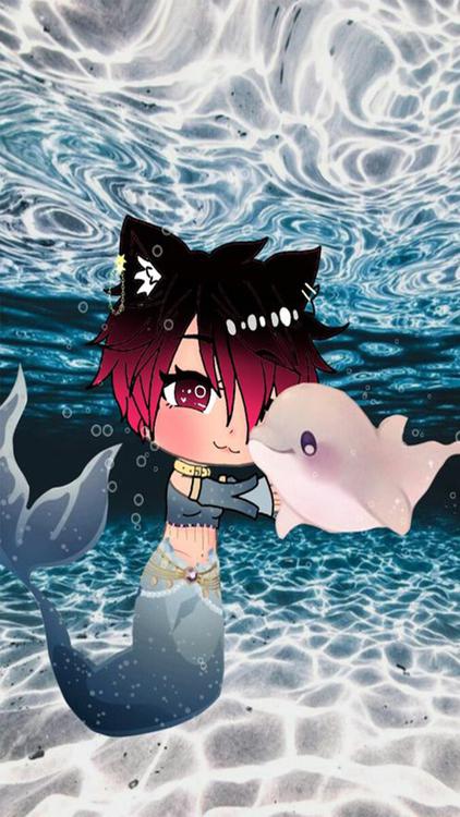 Gacha Life Mermaid Gacha Gray wallpaper