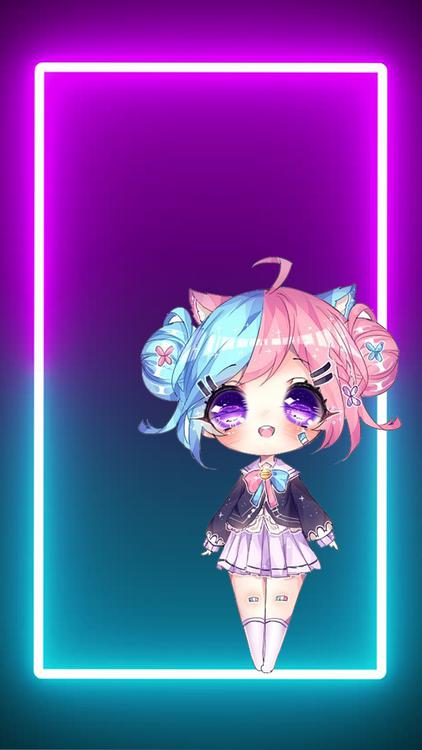 Gacha Life Gacha Neon Purple wallpaper