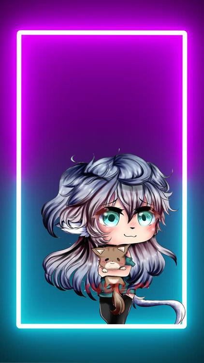 Gacha Life Gacha Neon Purple wallpaper