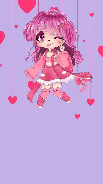 Gacha Life Pinky Gacha Purple wallpaper