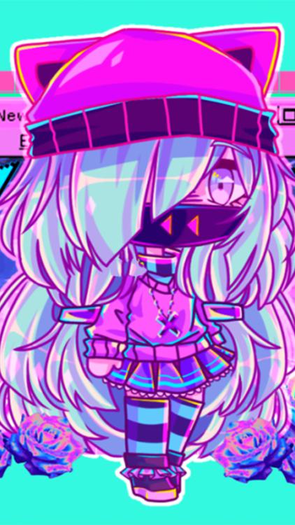 Gacha Life Rainbow Cyan wallpaper