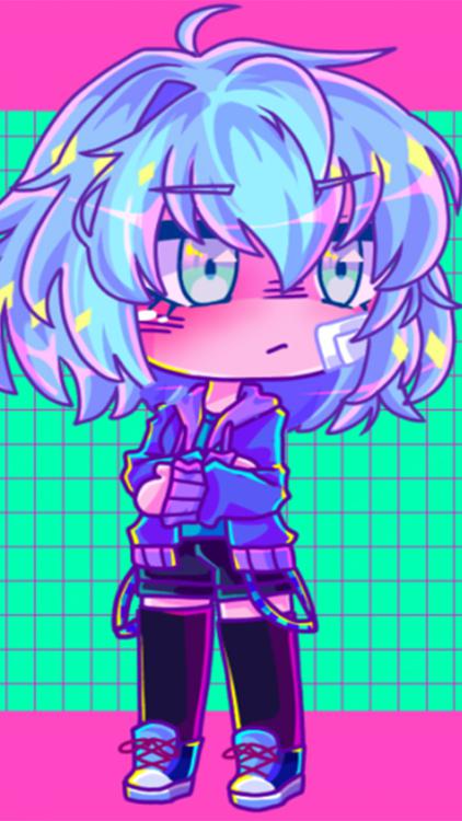 Gacha Life Rainbow Green wallpaper