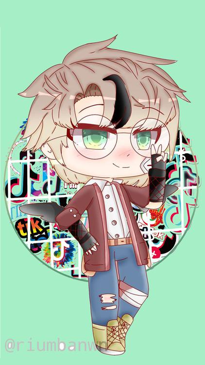 Gacha Life Tiktok Gacha Green wallpaper